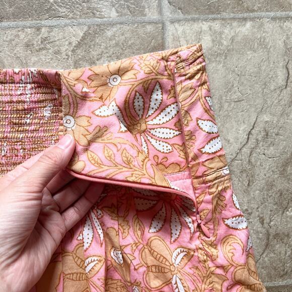 Banana Republic Mini Skirt 8 Pink Floral Boho Coquette Feminine Romantic Preppy - Picture 6 of 9